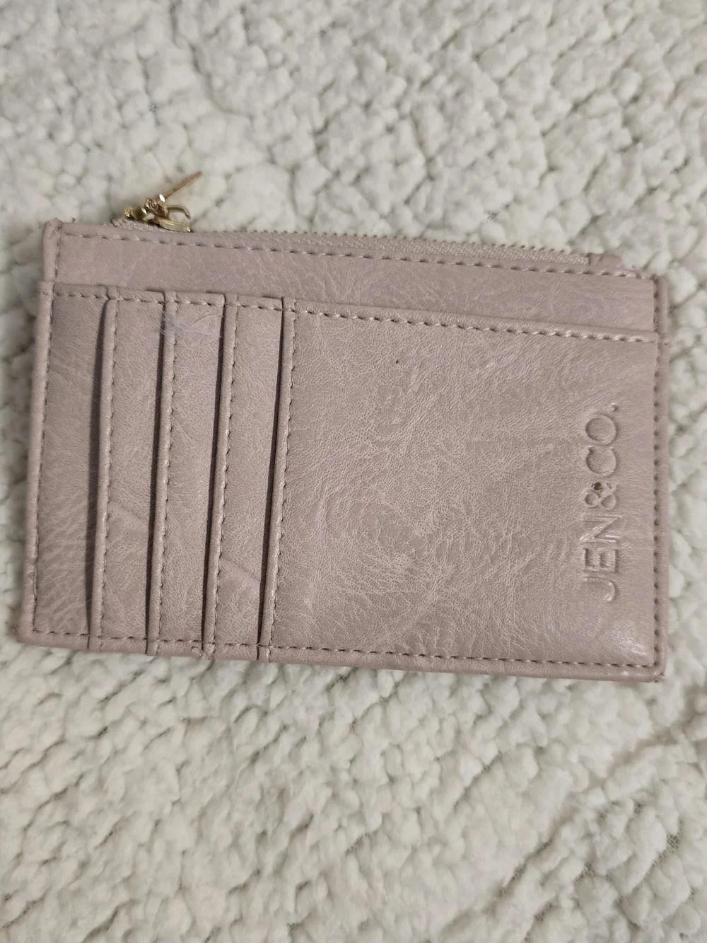 JEN & CO. Blush Pink Zip Card Holder